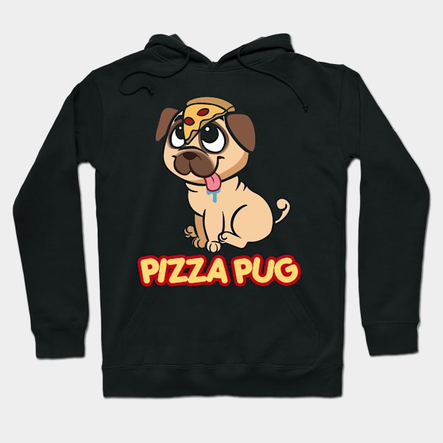 pizza pug dog Hoodie by binding classroom